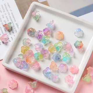 St.kunkka 20Pcs 11*12 มิล ไล่โทนสี ลูกปัดแก้วคริสตัล กล้วยไม้ สร้อยคอสร้อยข้อมือ DIY