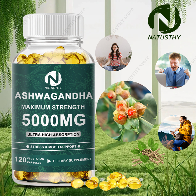 KSM-66 อาหารเสริมแคปซูล Ashwagandha รองรับการนอนหลับอย่างรวดเร็ว สําหรับความเครียด อารมณ์ สุขภาพไทรอยด์