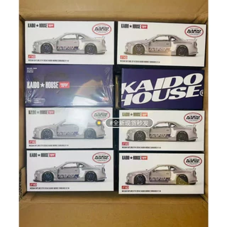 KAIDO HOUSE & MINIGT 1:64 Nissan Skyline GTR R34 สีเงิน 143 โมเดลรถอัลลอย ใหม่เอี่ยมยังไม่ได้เปิด