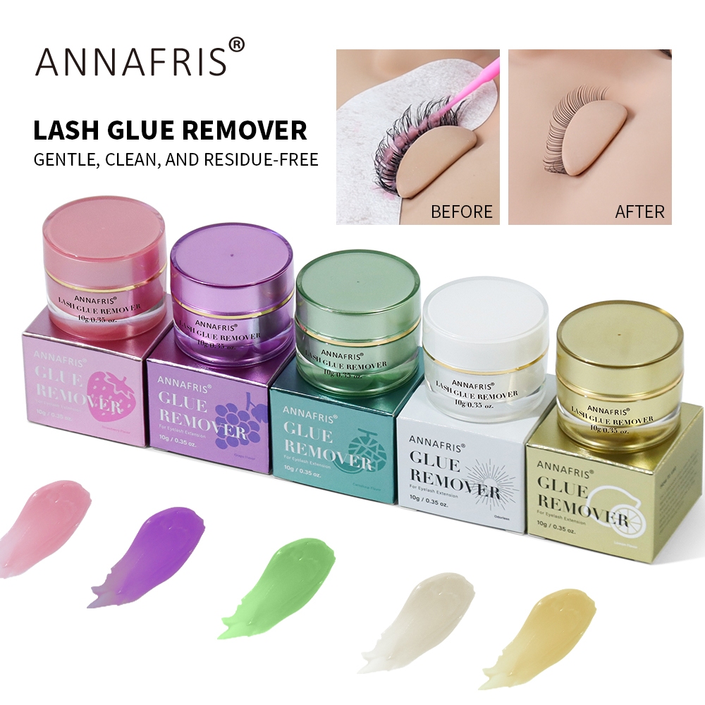 ANNAFRIS 10g Eyelash Glue Remover ทําความสะอาดอย่างรวดเร็ว Lash Lash Cream Professional Eyelash Extension กาว Remover ครีม