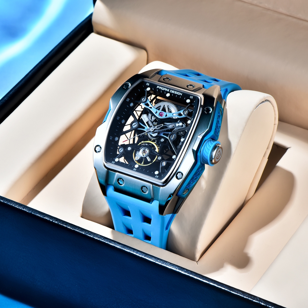PAGANI DESIGN นาฬิกาผู้ชายแฟชั่น Sapphire Glass 316L สแตนเลสกันน้ําอัตโนมัตินาฬิกาข้อมือยาง PDYS018