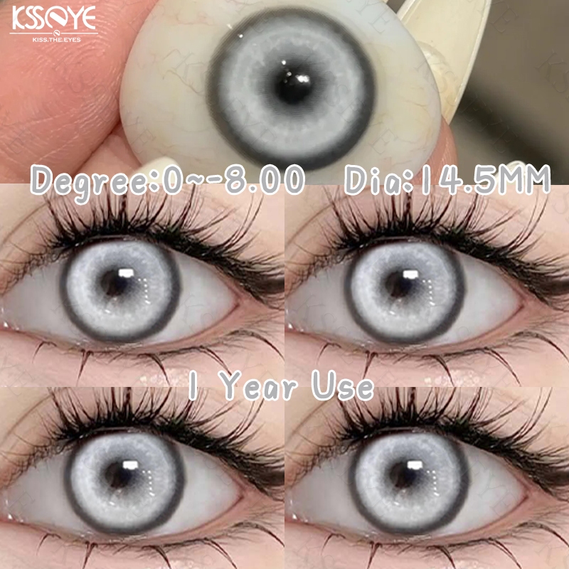 KSSEYE 2 ชิ้นสีคอนแทคเลนส์Ki Silver 14.5 มม.เลนส์คอสเพลย์ฮาโลวีนGhost Festival Anime Eye White Eyesเครื่องสําอางคอนแทคเลนส์