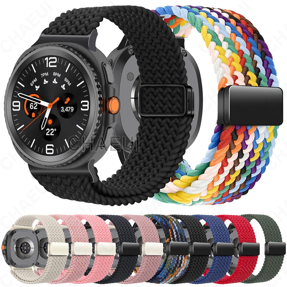 ทอสายรัดไนลอนห่วงถักสร้อยข้อมืออุปกรณ์เสริมสําหรับ Galaxy Watch 8 40mm 44mm Classic 46mm