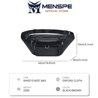 MENSPE Chest Bag กระเป๋าคาดเอว Cross-body Chest Bag กระเป๋าคาดเอวกันน้ําทนต่อการสึกหรอพร้อมสายรัดปรับระดับได้