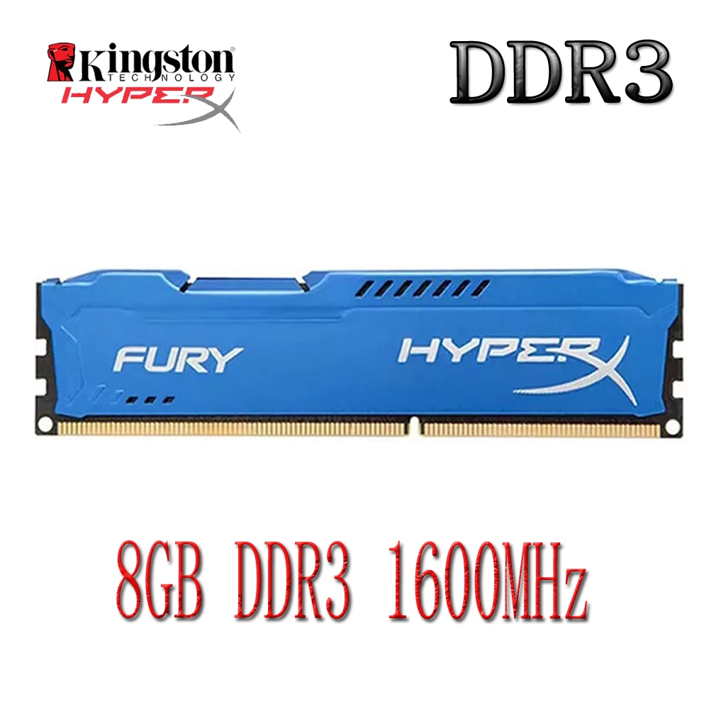 Kingston HyperX Fury DDR3 PC RAM 8GB DDR3 1600MHz หน่วยความจําเดสก์ท็อป HX316C10F/8 DIMM RAM คอมพิวเ