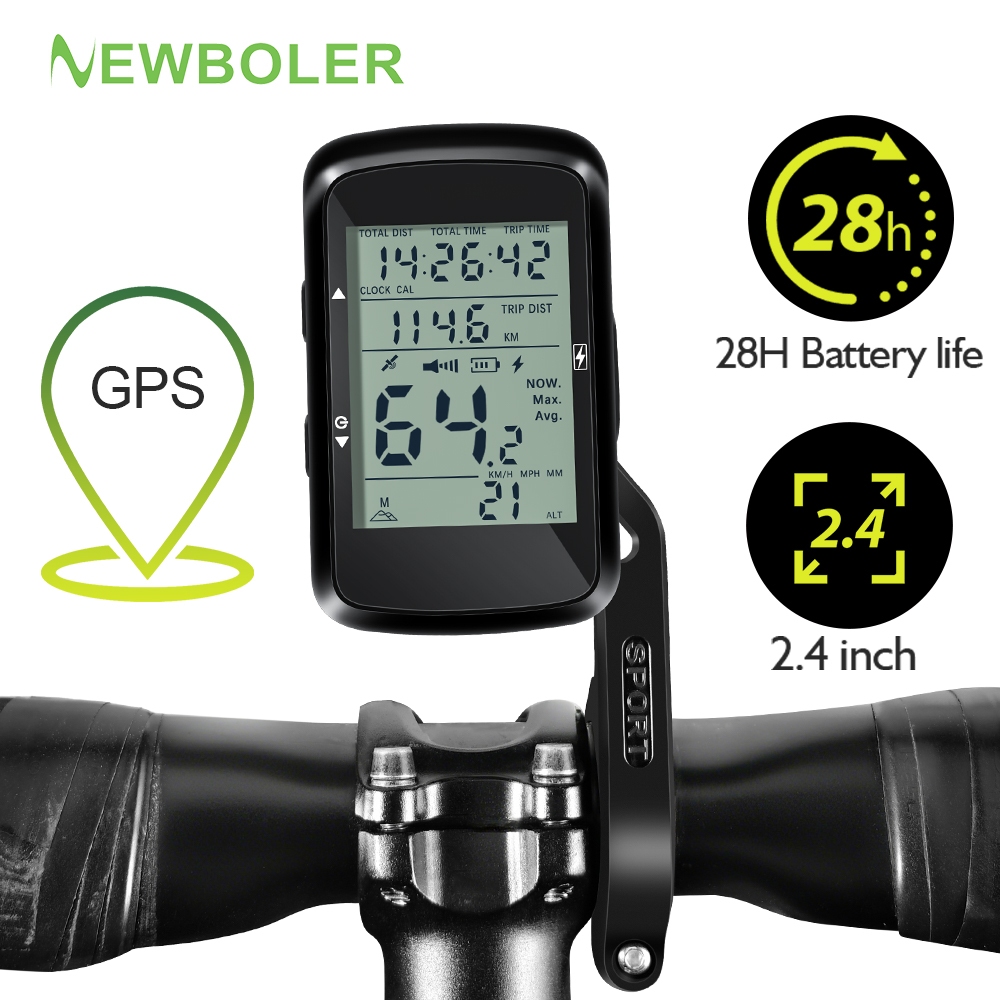 NEWBOLER GPS จักรยานคอมพิวเตอร์ Speedometer 2.4 นิ้วหน้าจอสัมผัสไร้สายสมาร์ทจักรยานวัดระยะทางสําหรับ MTB จักรยานเสือหมอบอุปกรณ์เสริม