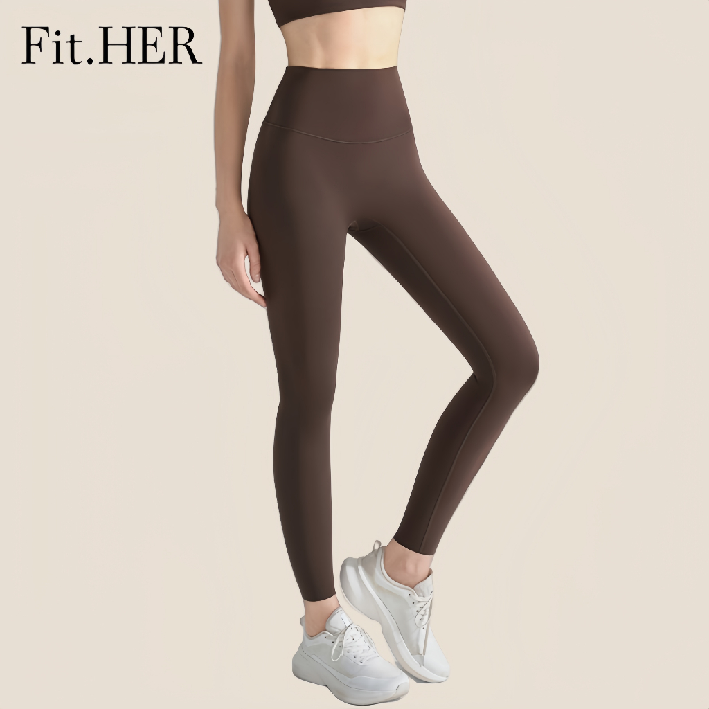 Fit HER กางเกงโยคะมีกระเป๋ายกก้นไม่มี T-line ฟิตเนสโยคะสวมผิวเหมือนป้องกันการดัดผมกางเกงชั้นฐานรัดรูปสําหรับผู้หญิง