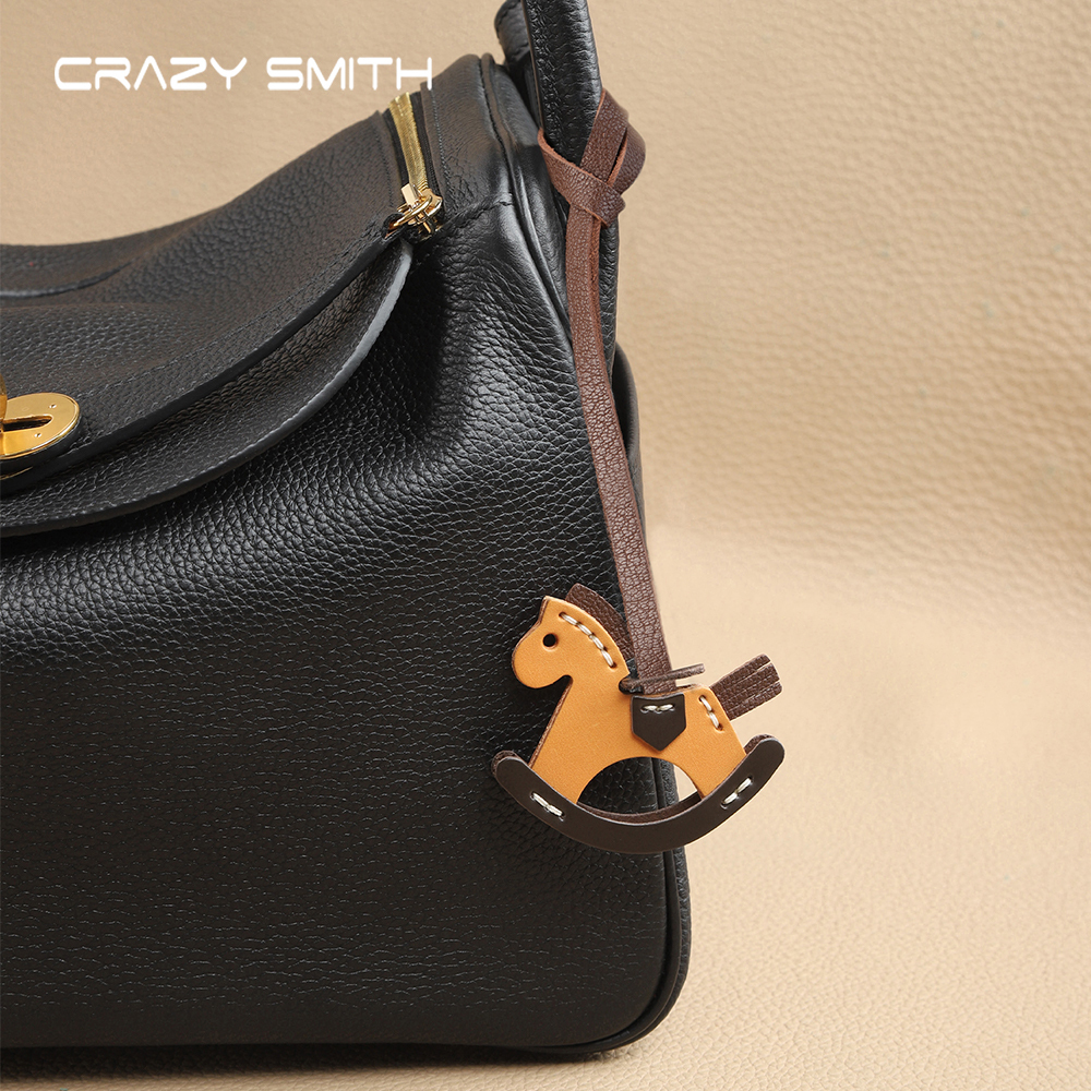 CRAZYSMITH จี้ม้าน้อย charm สแตนด์อะโลน กับสายสำหรับตกแต่งกระเป๋าหนังทำมือ พร้อมชื่อเสียง Pony DIY เครื่องประดับ