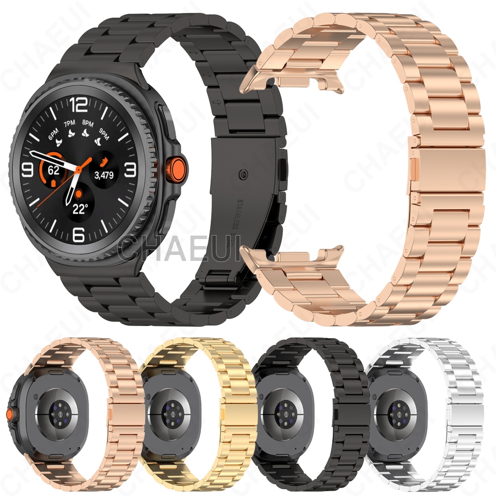 สร้อยข้อมือสายสแตนเลสอุปกรณ์เสริมวงโลหะสําหรับ Galaxy Watch 8 40mm 44mm Classic 46mm