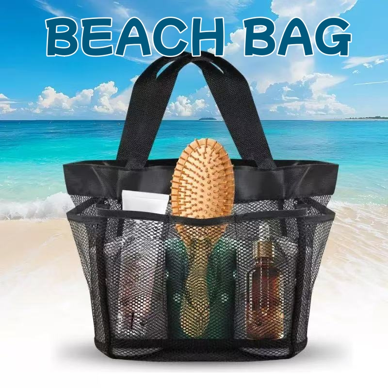 พร้อมส่ง กระเป๋าตาข่ายชายหาด ระบายน้ำดี แห้งไว จุได้เยอะ พกพาสะดวก Beach Mesh Bag
