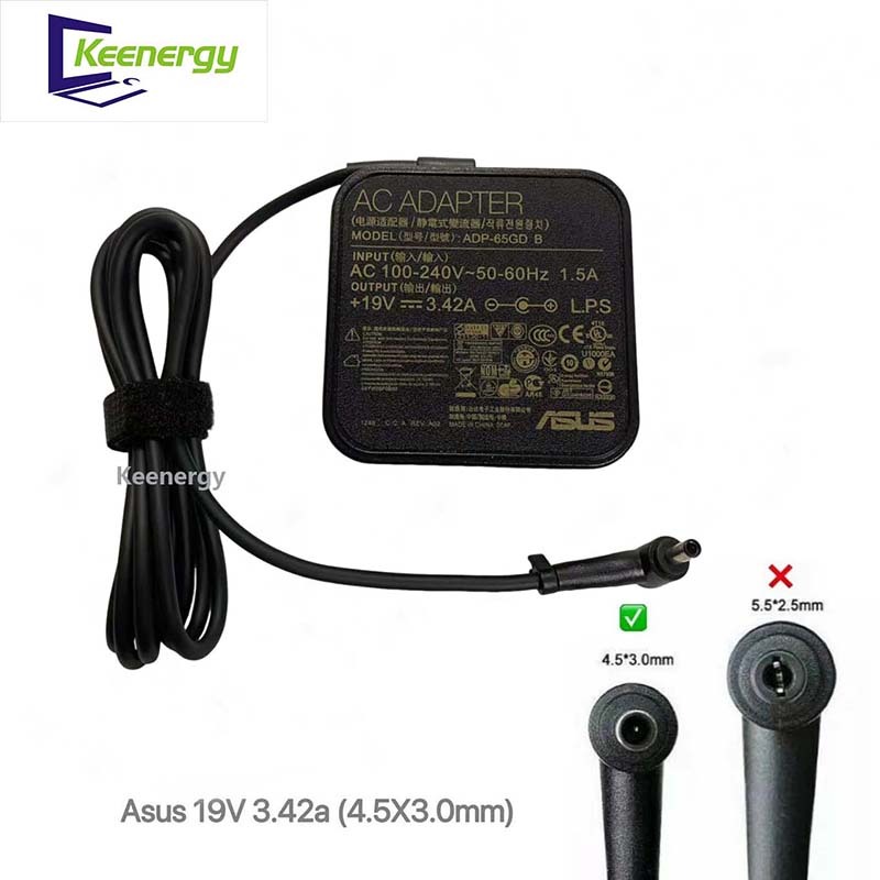 65W อะแดปเตอร์ AC สําหรับ ASUS Vivobook Go 14 E1404F E1404 Go15 E1504F 4.5*3.0 มม.ขั้วต่อ pin