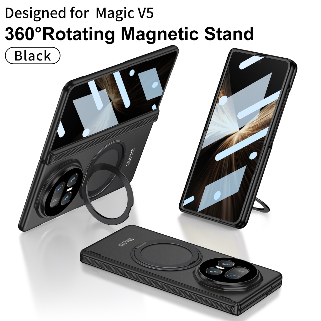 Magic V5 Casing Case สําหรับ Honor Magic V5 MagicV5 หมุนแหวนแม่เหล็กขาตั้งบานพับฟิล์มป้องกันกรอบ 2 in 1 โทรศัพท์มือถือกรณีฝาครอบ - รูปที่ 7