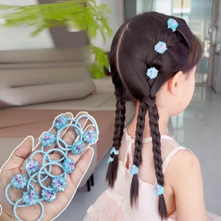 ของเล่นทรงผมสำหรับเด็กสไตล์เจ้าหญิงเอลซา สีฟ้า กับยางรัดผมยื…