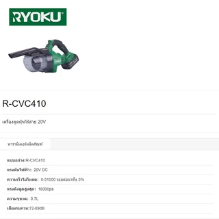 RYOKU 20V 16000Pa ใช้ในครัวเรือน เครื่องดูด มัลติฟังก์ชั่น 3 หัวแปรง ถอดเปลี่ยนได้ เครื่องดูดฝุ่นไร้สาย แรงดูดทรงพลัง ทำความสะอาด