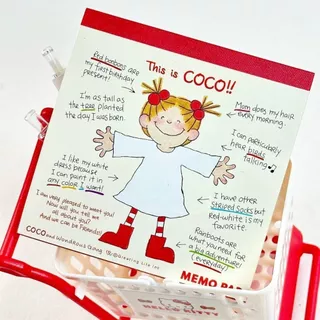 OHAYA| 100 แผ่น/200 หน้า COCO Sauce Girl Notepad สีหน้าด้านใน Memo Notepad