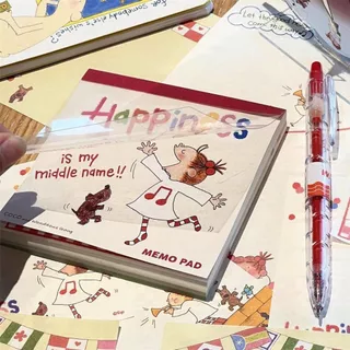 OHAYA| 100 แผ่น/200 หน้า COCO Sauce Girl Notepad สีหน้าด้านใน Memo Notepad
