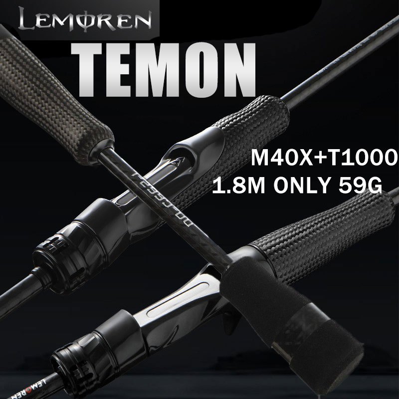 LEMOREN TEMON Fishing Rod คาร์บอนสูง M40X ขนาด 1.8 ม./1.98 ม./2.04 ม. สไตล์การใช้งานหลากหลาย สำหรับ