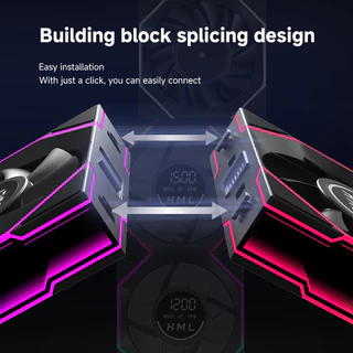 Jungle Leopard Interstellar V4 Building Block พัดลม 120 มม.สีดําสีขาว PC พัดลมความเร็วดิจิตอลจอแสดงผล / 3 ระดับปรับ / Infinity Mirror 5V 3PIN ARGB MoboSync 4PIN PWM Daisy Chain
