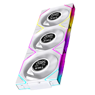 Jungle Leopard Interstellar V4 Building Block พัดลม 120 มม.สีดําสีขาว PC พัดลมความเร็วดิจิตอลจอแสดงผล / 3 ระดับปรับ / Infinity Mirror 5V 3PIN ARGB MoboSync 4PIN PWM Daisy Chain