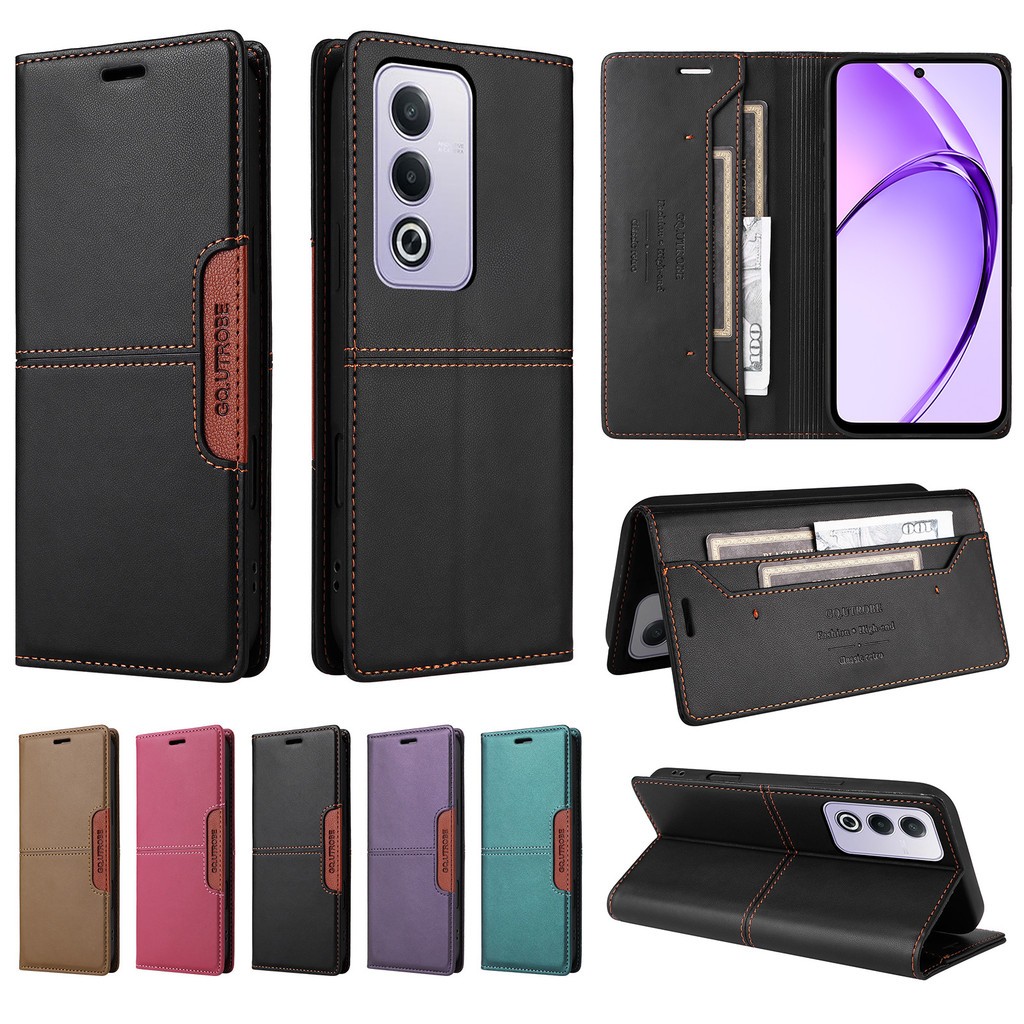 เคสซัมซุง Case for Samsung Galaxy A70 A50 A50s A30s A51 A71 A72 A52 A52s A32 A12 M12 A73 A53 A33 A13 A23 M23 5G A34 A54 A14 4G A04 A04s A55 A35 A25 A15 A05 A05s เคสโทรศัพท์หนังฝาพับพร้อมช่องใส่บัตรสําหรับ Splice Color PU Leather Magnetic Flip Cover Wallet