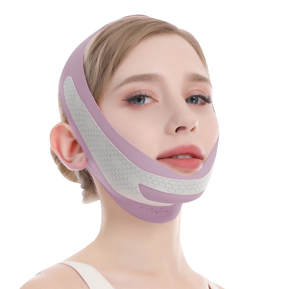 เข็มขัดยกกระชับใบหน้า - สายรัดคางหน้ากากยกสาย V, เทปยกกระชับใบหน้าพร้อมสายรัดปรับได้, ลดคางสองชั้นรู