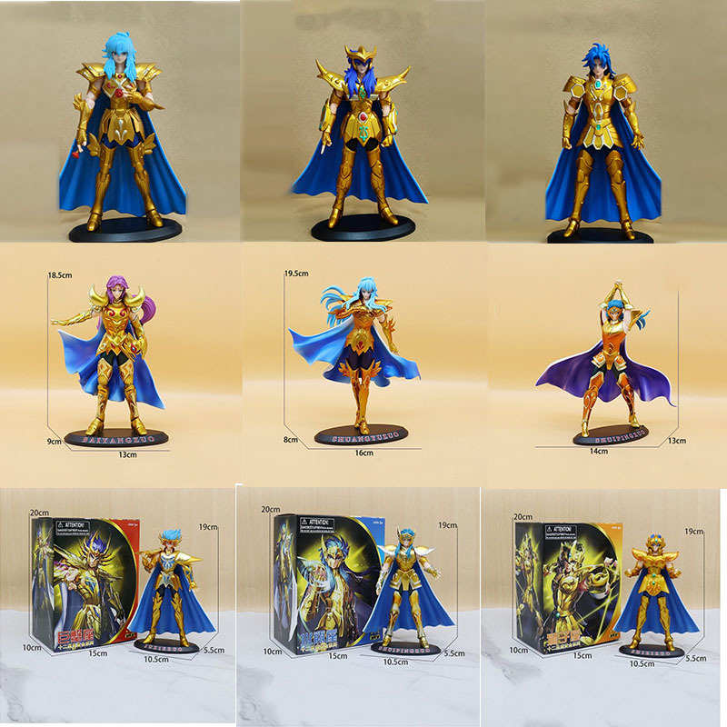 20 ซม.Saint Seiya Action Figurine Ikki Hyoga Seiya Shiryu ยืนตํานานผ้าอัศวิน Zodiac ตัวเลขของเล่นเด็กของขวัญ 1 ชิ้น