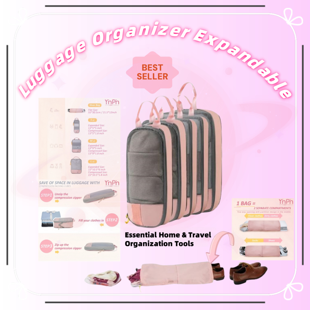 YINPIN แท้ ชุดกระเป๋าเก็บของเดินทาง 2/4/6 ชิ้น  ชุดกระเป๋าจัดระเบียบเดินทางกระเป๋าเก็บของ