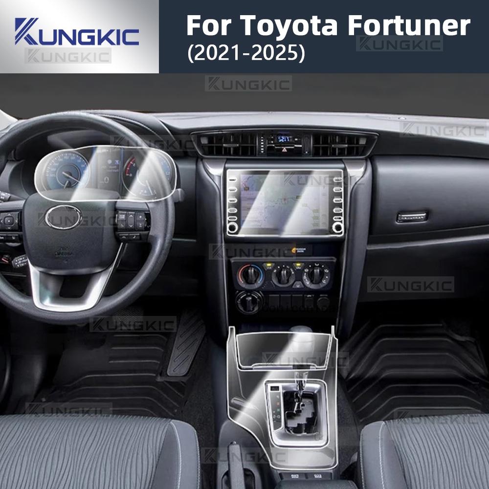 สำหรับ Toyota Fortuner 2021-2025ภายในรถฟิล์มคอนโซลกลางนําทางหน้าจอเกียร์ใส ทีพียู ฟิล์มป้องกันป้องกันรอยขีดข่วน