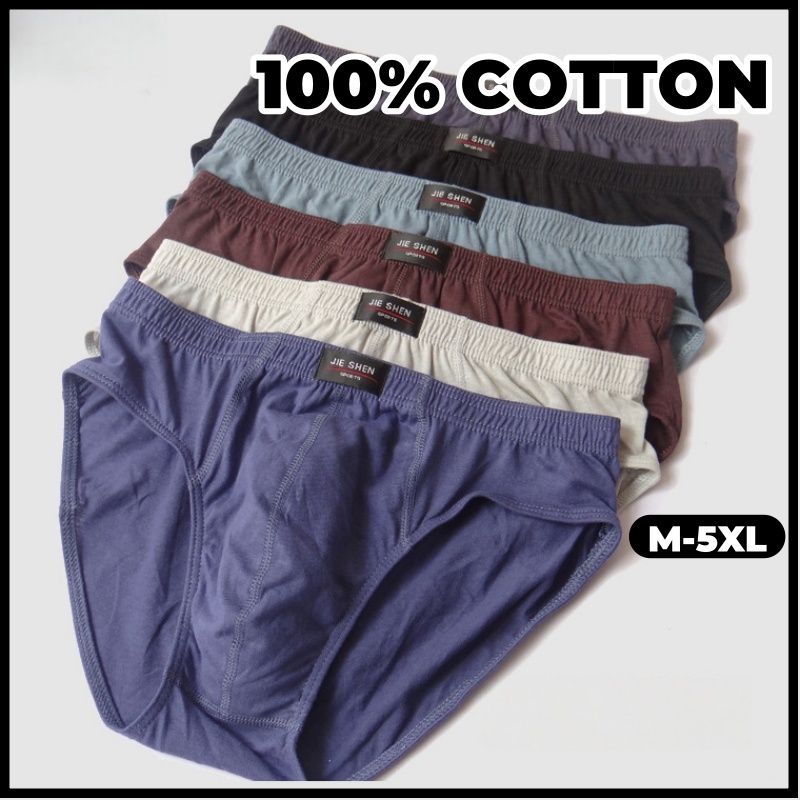 Joe Sir Ultra Soft 100% Cotton Mens ชุดชั้นใน – กางเกงชั้นในระบายอากาศ M-5XL | ดีไซน์เอวกลางใส่สบาย