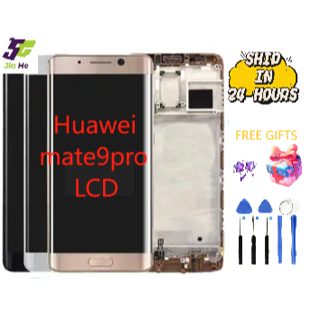สําหรับ HUAWEI Mate 9 Pro รุ่น LON-L29 AL00 OLED ชุดหน้าจอ LCD พร้อมเคสด้านหน้ากระจกสัมผัส