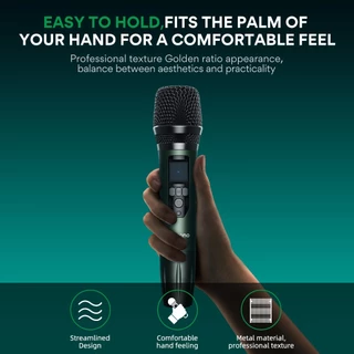Maono WM760/1 ไมโครโฟนไร้สาย แบบมือถือคู่ พร้อมตัวรับสัญญาณ สําหรับคาราโอเกะ ลําโพง การ์ดเสียง เครื่องผสม