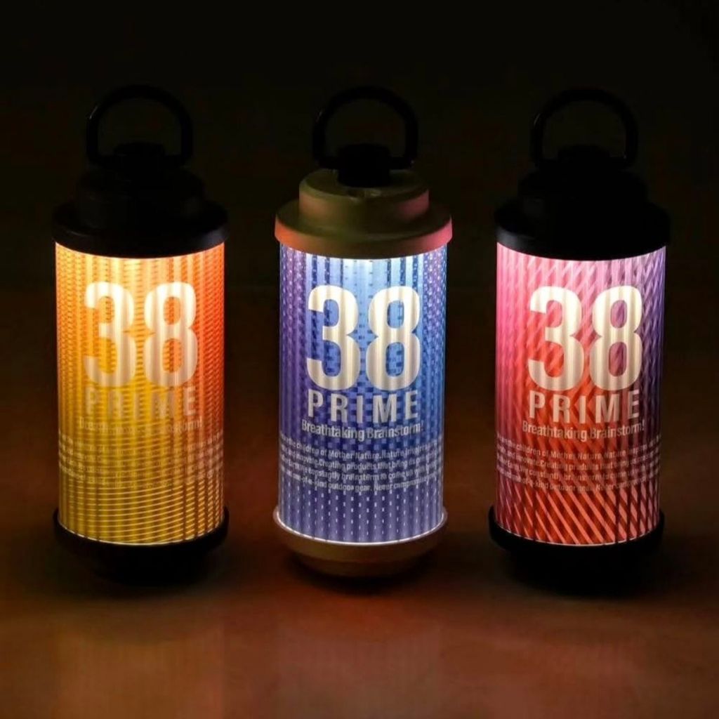 โคมไฟตั้งแคมป์กลางแจ้ง 38explore กันลม พร้อมสติ๊กเกอร์ตกแต่งและฝาครอบโคมไฟ