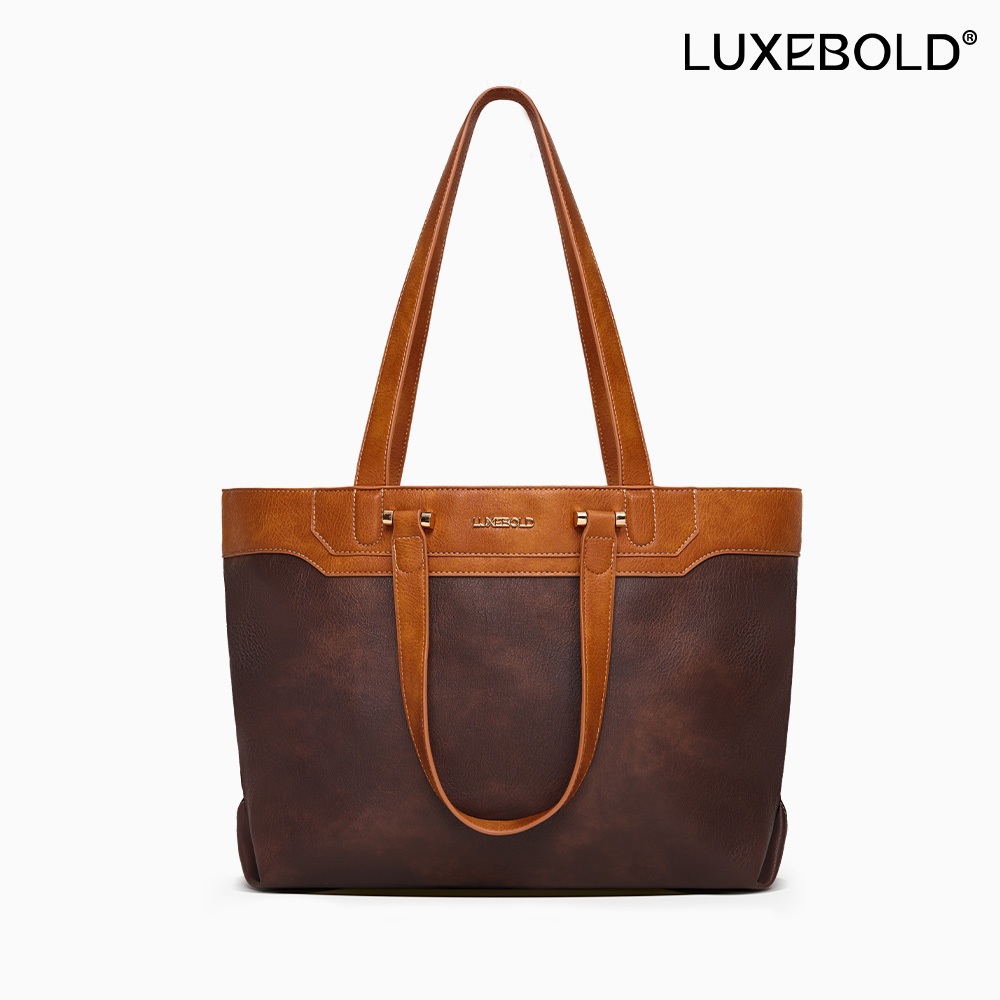 LUXEBOLD กระเป๋าสะพาย กระเป๋าถือ ความจุของขนาดใหญ่ การผสมสี