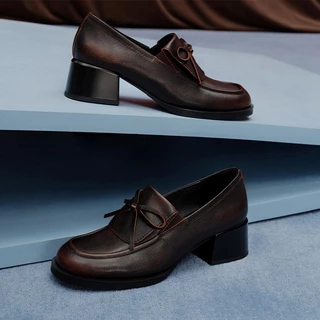 <FusePop> Staccato Loafers for Women รองเท้าหนังล้อฟเฟอร์ส้นสูงสำหรับผู้หญิง EGY05