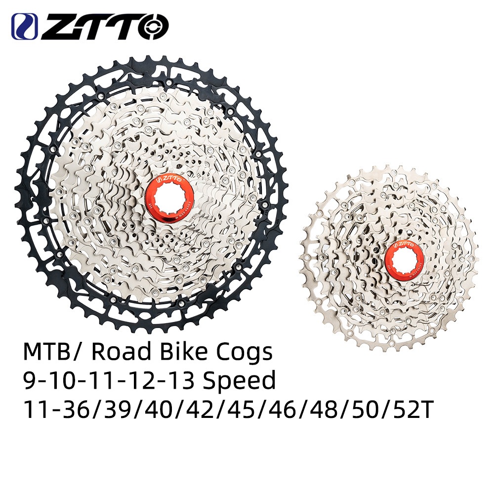 ZTTO MTB Cogs 9/10/11/12/13 ความเร็ว Freewheel แผนที่จักรยานเฟือง 11-36/39/40/42/45/46/48/50/52T Light Cassette 9-13S
