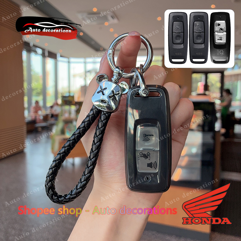 ปลอกกุญแจรถแบบใส Honda Giorno+ ปลอกกุญแจ pcx160 2022-2024/SH/Forza 350/ADV พวงกุญแจมอเตอร์ไซค์ ไร้กุ