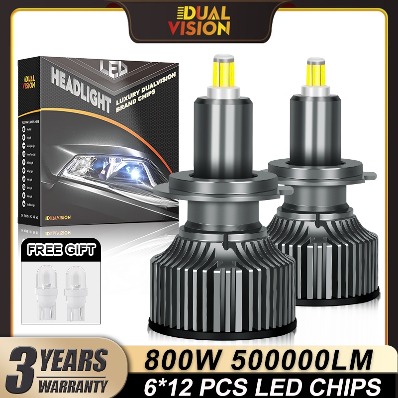 Dualvision 360 H7 LED ไฟหน้ารถ Canbus H1 H3 H8 H9 H11 9006 HB4 9005 HB3 9012 HIR2 CSP Mini หมอกไฟ Tu