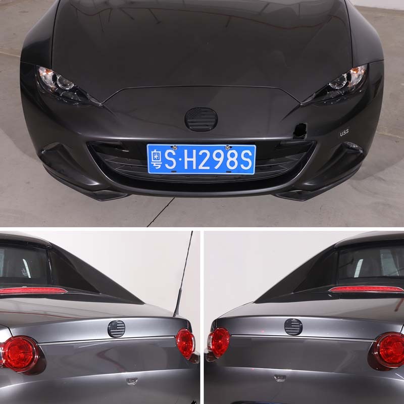 สําหรับ Mazda MX-5 ND 2016-2023 ฝาครอบสัญลักษณ์ด้านหน้าและด้านหลัง - เกราะป้องกัน ABS (2 ชิ้นพร้อมกา