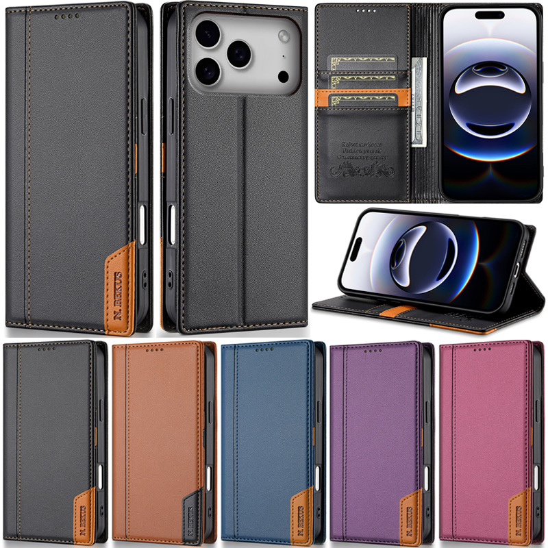 หรูหราสําหรับiPhone 17 Pro Max XR 11 Pro Max 17 Plus Xs Max 7 Plus SE4 2025 8 Plus 17 Pro X Xs SE2 SE3 2022 Spliceรูปแบบกระเป๋าสตางค์หนังฝาครอบแม่เหล็กกรณี