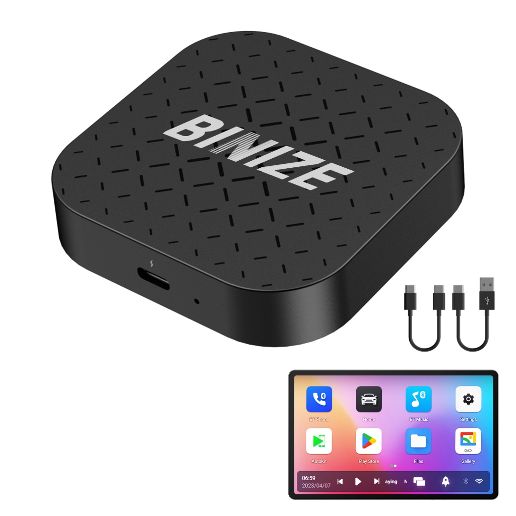 Binize CarPlay กล่อง AI รองรับ Netflix Youtube Wireless CarPlay และ Android Auto Bluetooth ﻿Wifi And