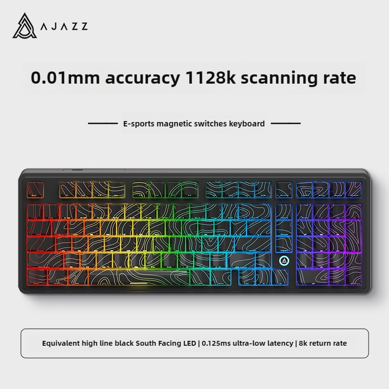 AJAZZ AK980MAX Magnetic Switch คีย์บอร์ดแบบมีสายสําหรับเล่นเกม E-sports ที่กําหนดเอง Boys Contour 8K