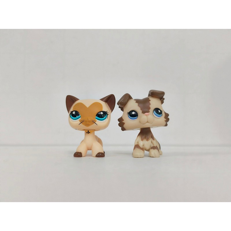 2 ชิ้น/ล็อต LPS รูปแมวสุนัข #3573#2210  Littlest Pet Shop ของเล่น