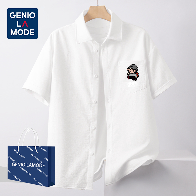 【COD】GENIO LAMODE เสื้อเชิ้ตแขนสั้น เนื้อผ้าเย็น เกาหลี HAVANA SHIRT เสื้อเชิ้ตผู้ชาย เสื้อฮาวาย oversize M-5XL