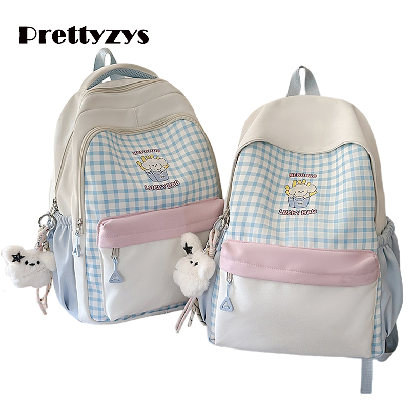 School Backpack Prettyzys 2025 Korean Large capacity Waterproof Durable 15.6 inch For Teenage Girl