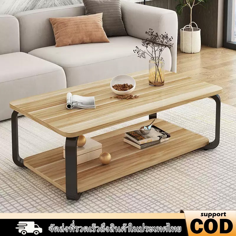 โต๊ะห้องรับแขก 2 ชั้น โต๊ะกลางโซฟา  โต๊ะกาแฟ สไตล์โมเดิร์น ผลิตจากไม้เเท้ เเข็งเเรงทนทาน Table