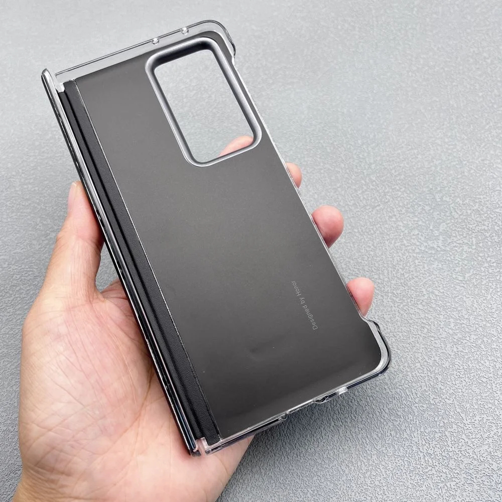 Original Honor Magic V2/VS3 เคสหนัง PU Bracket Shell Soft Ultra Thin กันกระแทกป้องกันลายนิ้วมือฝาหลังพร้อมขาตั้ง - รูปที่ 3