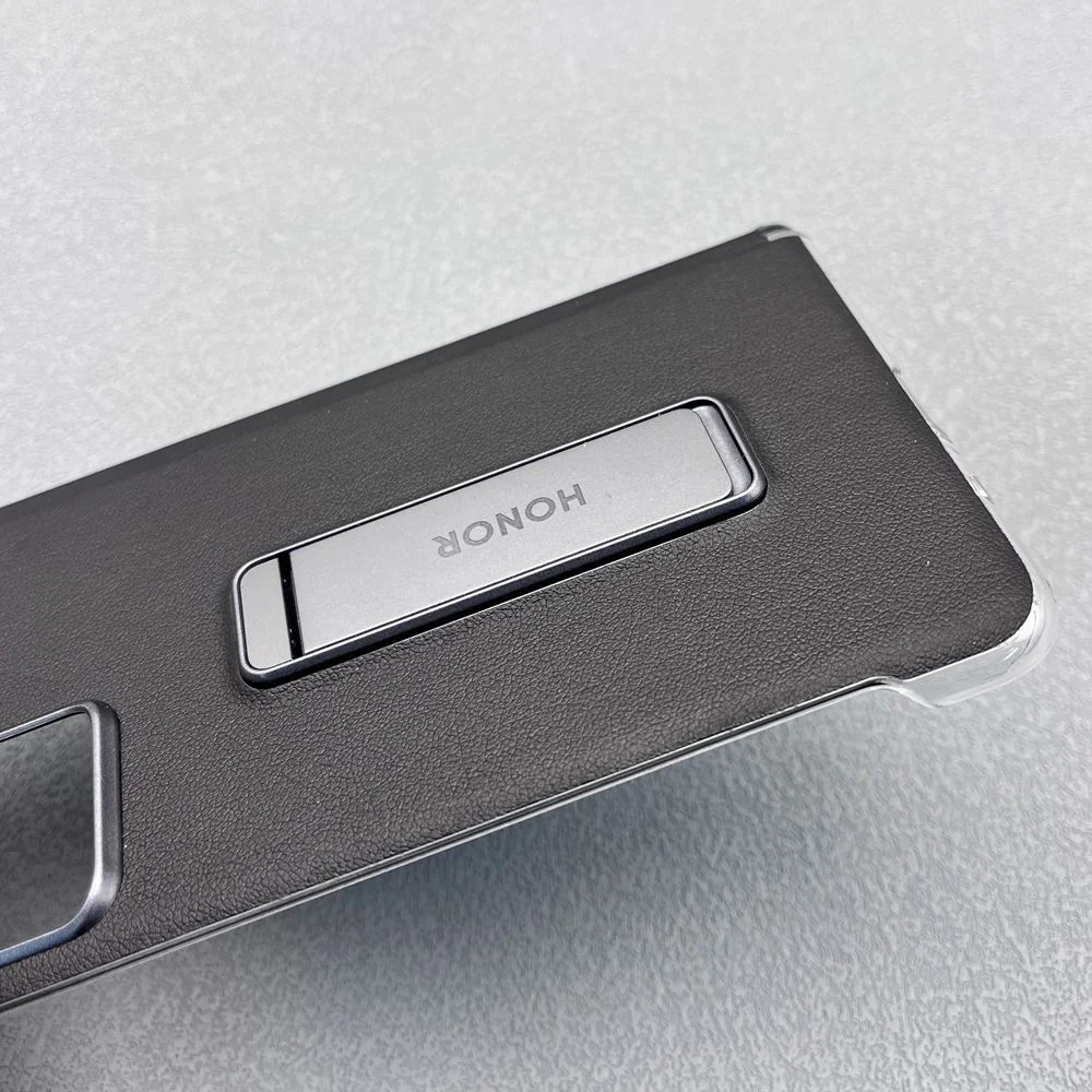 Original Honor Magic V2/VS3 เคสหนัง PU Bracket Shell Soft Ultra Thin กันกระแทกป้องกันลายนิ้วมือฝาหลังพร้อมขาตั้ง - รูปที่ 2