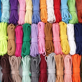 เชือกถัก.Core-spun ด้ายผ้าฝ้าย ขนาด 4 มม., 10 ม. สำหรับ DIY พวงกุญแจและลากิอาร์ด