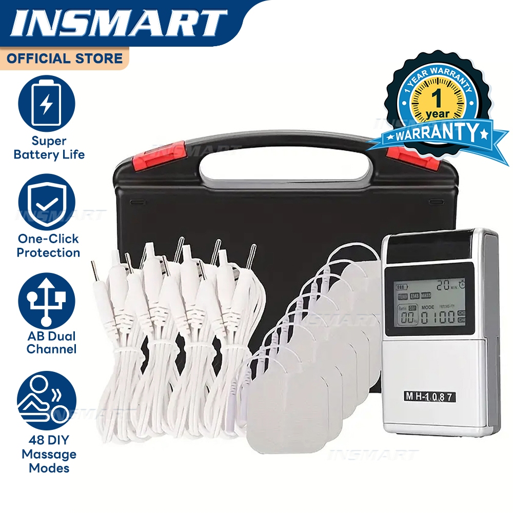 INSMART เครื่องนวดกระตุ้นไฟฟ้า เครื่องนวดไฟฟ้า 48 โหมด บรรเทาอาการปวดกล้ามเนื้อไฟฟ้า EMS สําหรับนวดผ่อนคลาย