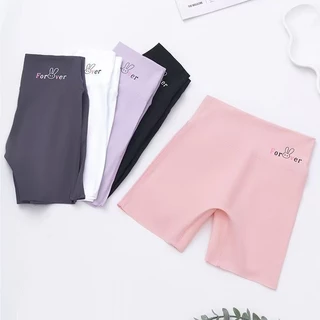 KUCHAR เด็กสาวชุดชั้นในที่ไร้รอยต่อสาว Legging ผ้าไหมน้ําแข็งกางเกงนิรภัยเอวสูงโยคะเต้นรํา Biker ยิมนาสติกกางเกงขาสั้น